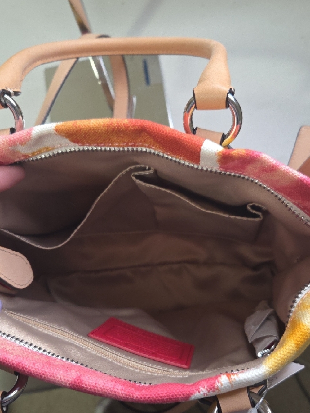 Coach Ashley  Floral Canvas Crossbody in Pink and Yellow - Picture 9 of 9